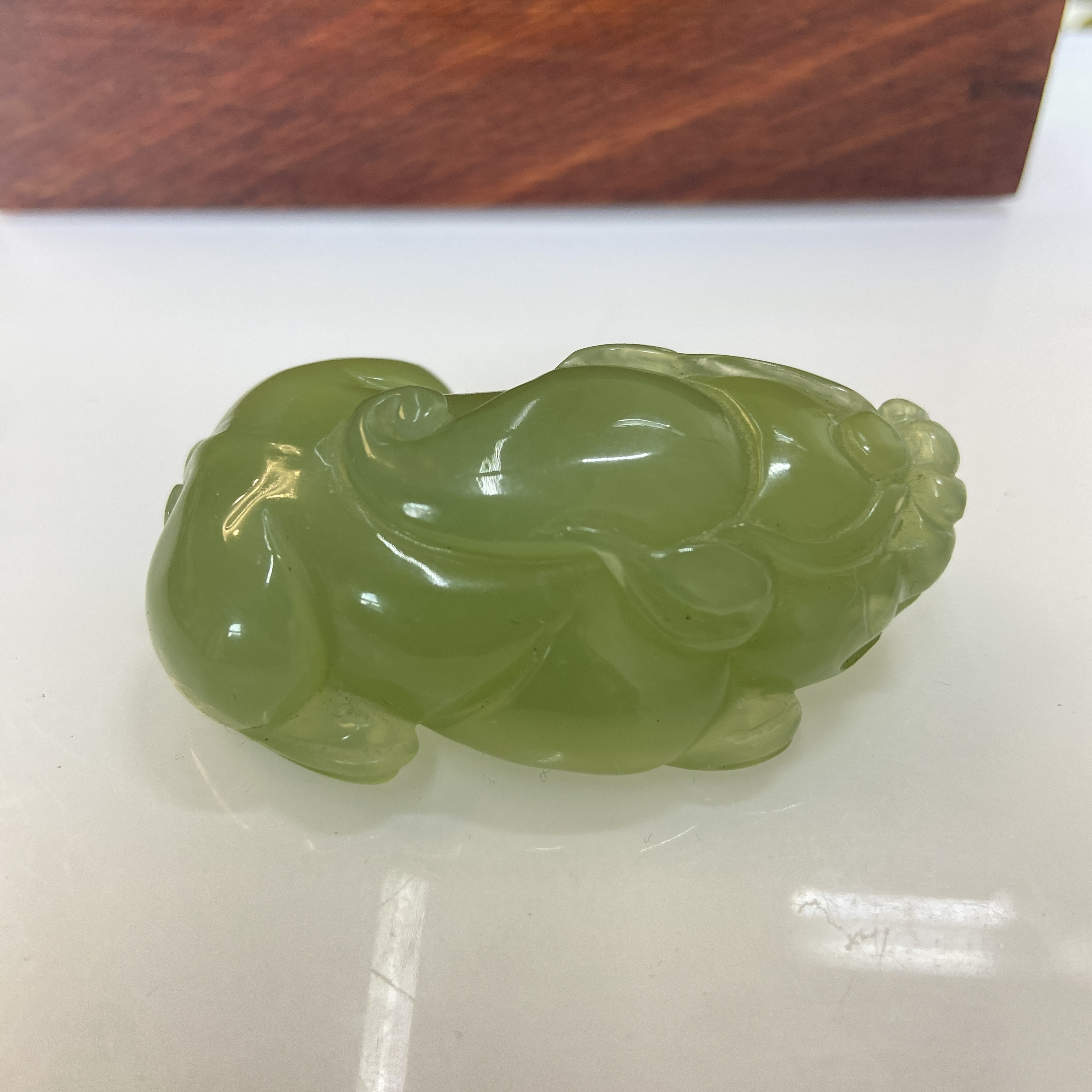 岫玉绿料貔貅大吊坠手把件手工精雕细琢仿古
