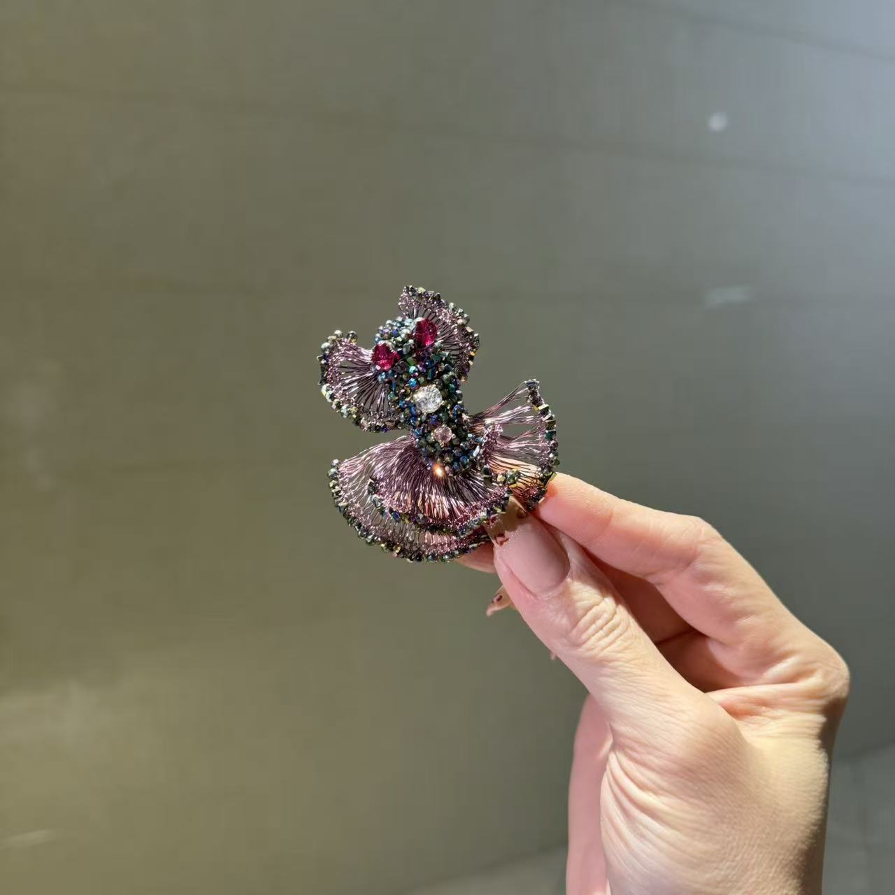 非金属合成锆石耳饰 【莫奈海之星】紫金鱼系列单只耳钉设计气质