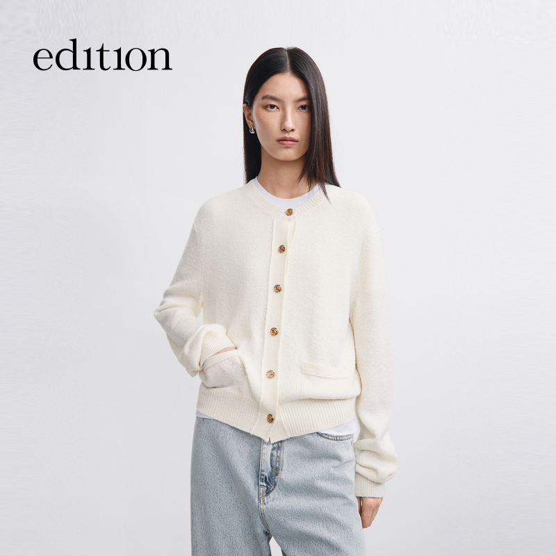 【商场同款】edition2025秋新款小香风绵羊毛针织开衫#EBE3CAR006