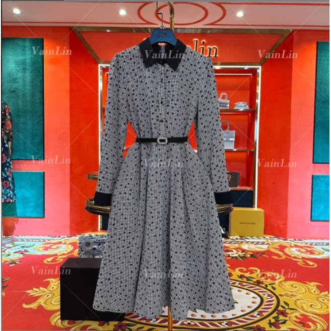 【丽】法恩琳法式设计师定制款显瘦优雅轻奢连衣裙 0046