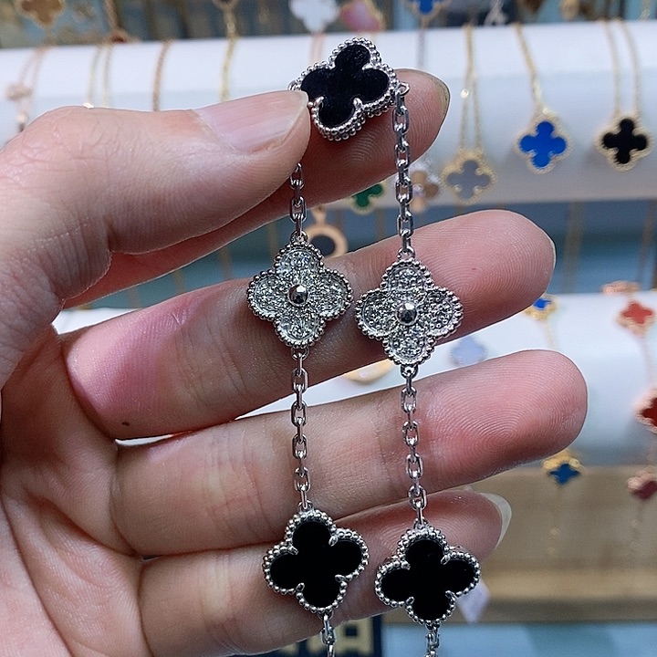玛瑙/玉髓手链18K金镶嵌白