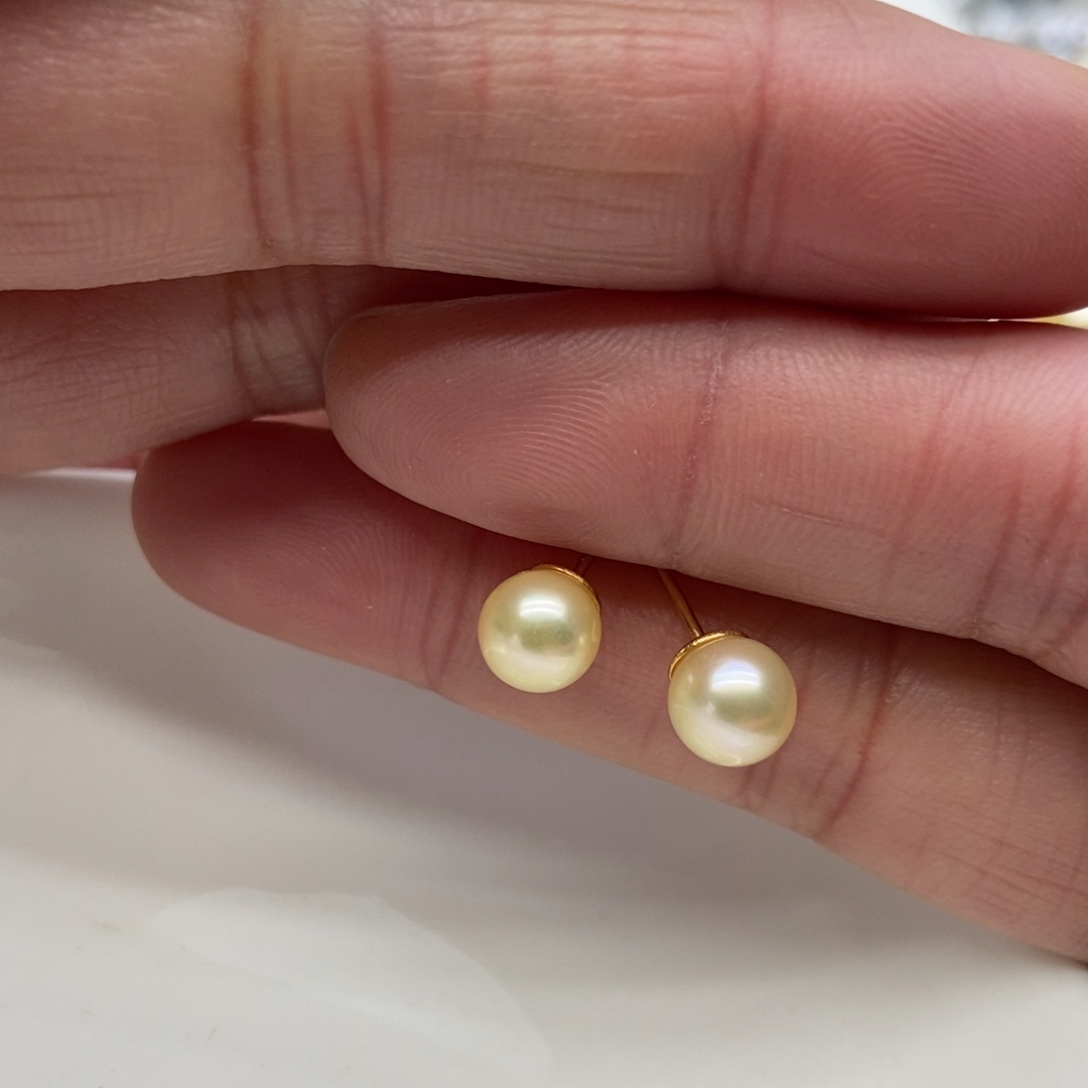 海水珍珠耳饰银S925镶嵌