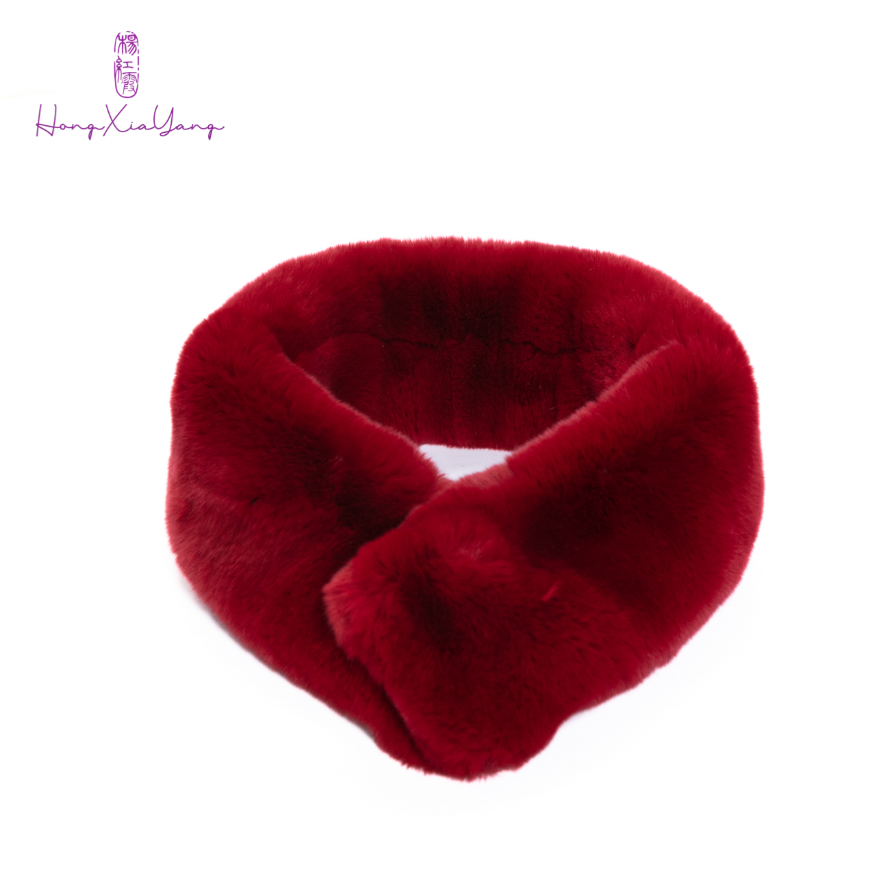 EDFNOT/杨红霞汝意BD红色獭兔毛围巾
