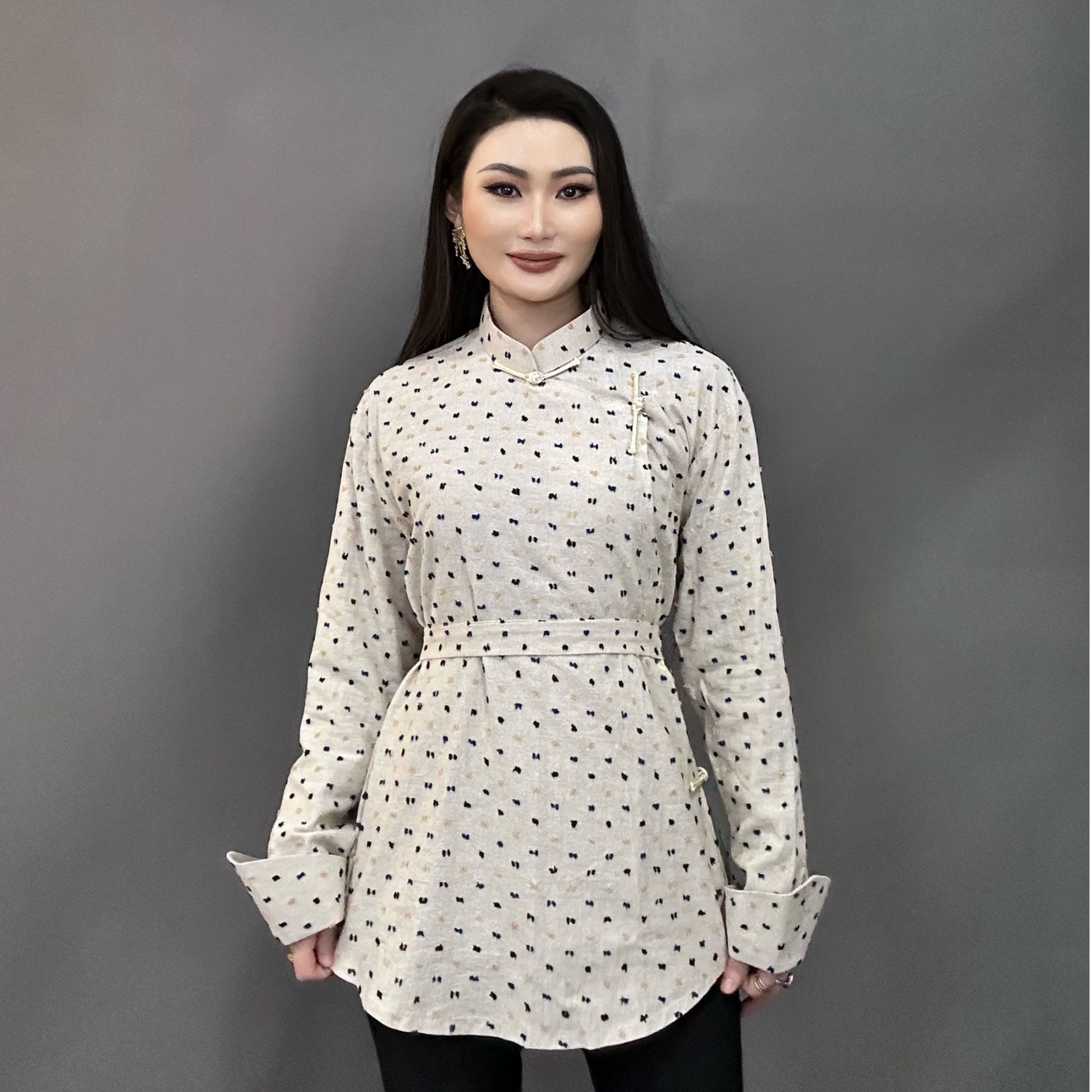 Adiyabrand蒙古元素衬衫上衣女早秋季打底衫民族风连衣裙衬衣