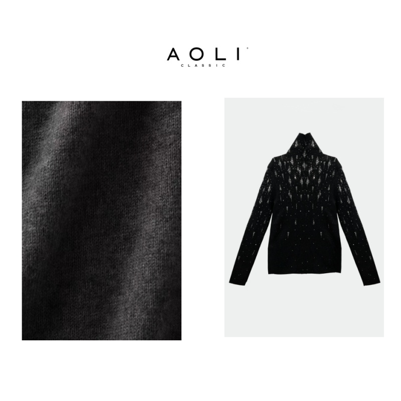AOLI-【琉璃】秋冬烫钻高领羊毛洋气百搭打底毛衣1207-2