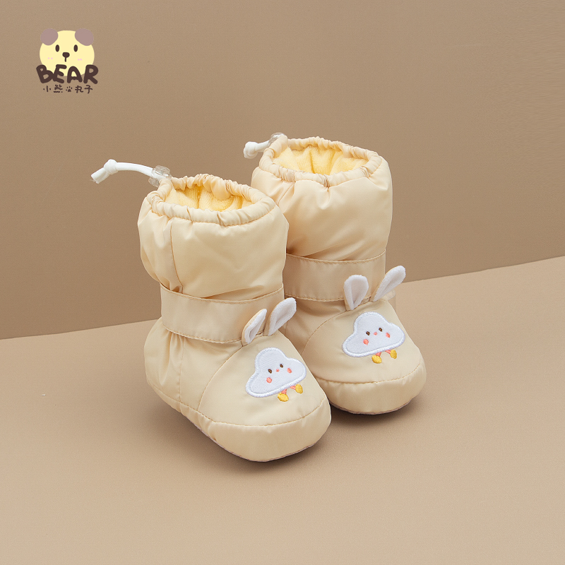 婴儿高帮棉靴冬季加绒保暖男女宝宝鞋子0-1岁软底学步鞋防滑棉鞋8