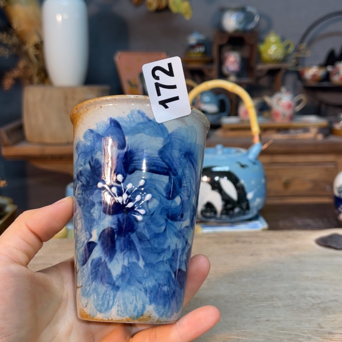 壶素浅陶瓷手工手绘