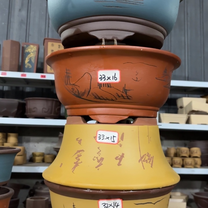 紫砂花盆100-4。         