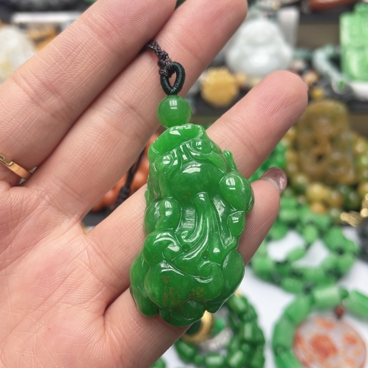 翡翠未镶嵌颈饰项链干青处理11