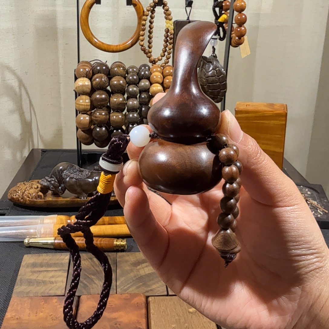 淼***思手串/手链楠木（金丝楠）金丝楠大葫芦手把件