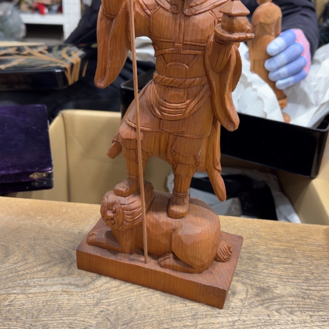 南***～黄杨木般若中古美术工艺品