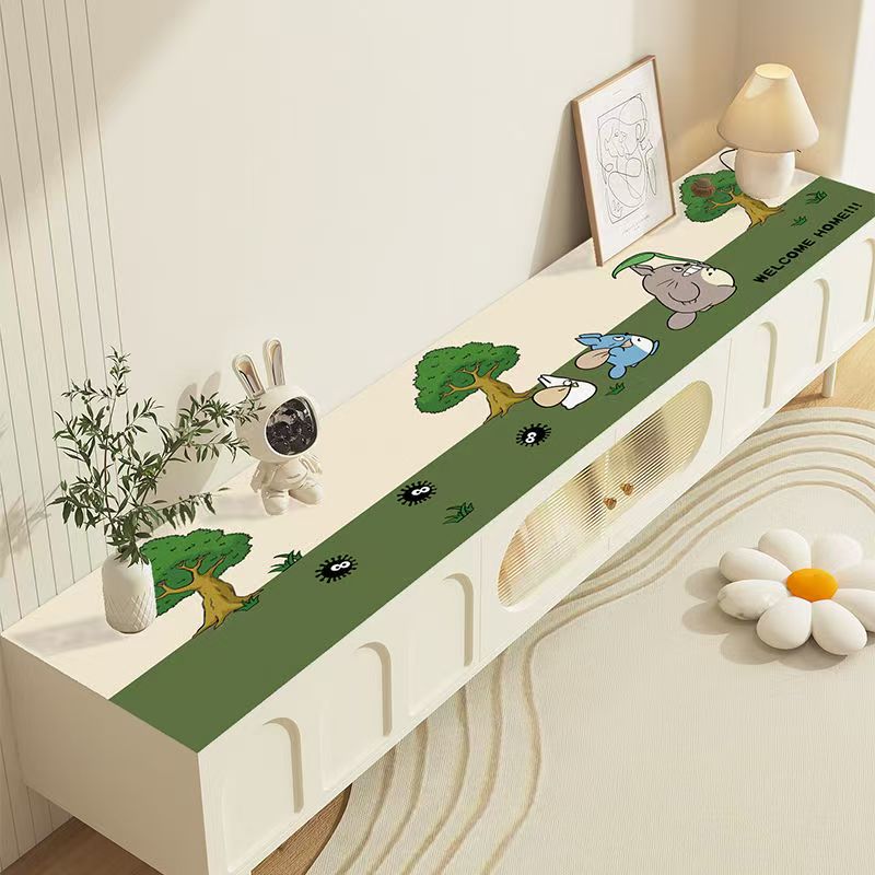 电视柜桌垫餐边柜垫子卡通鞋柜防尘桌布斗柜盖布玄关柜台面保护垫