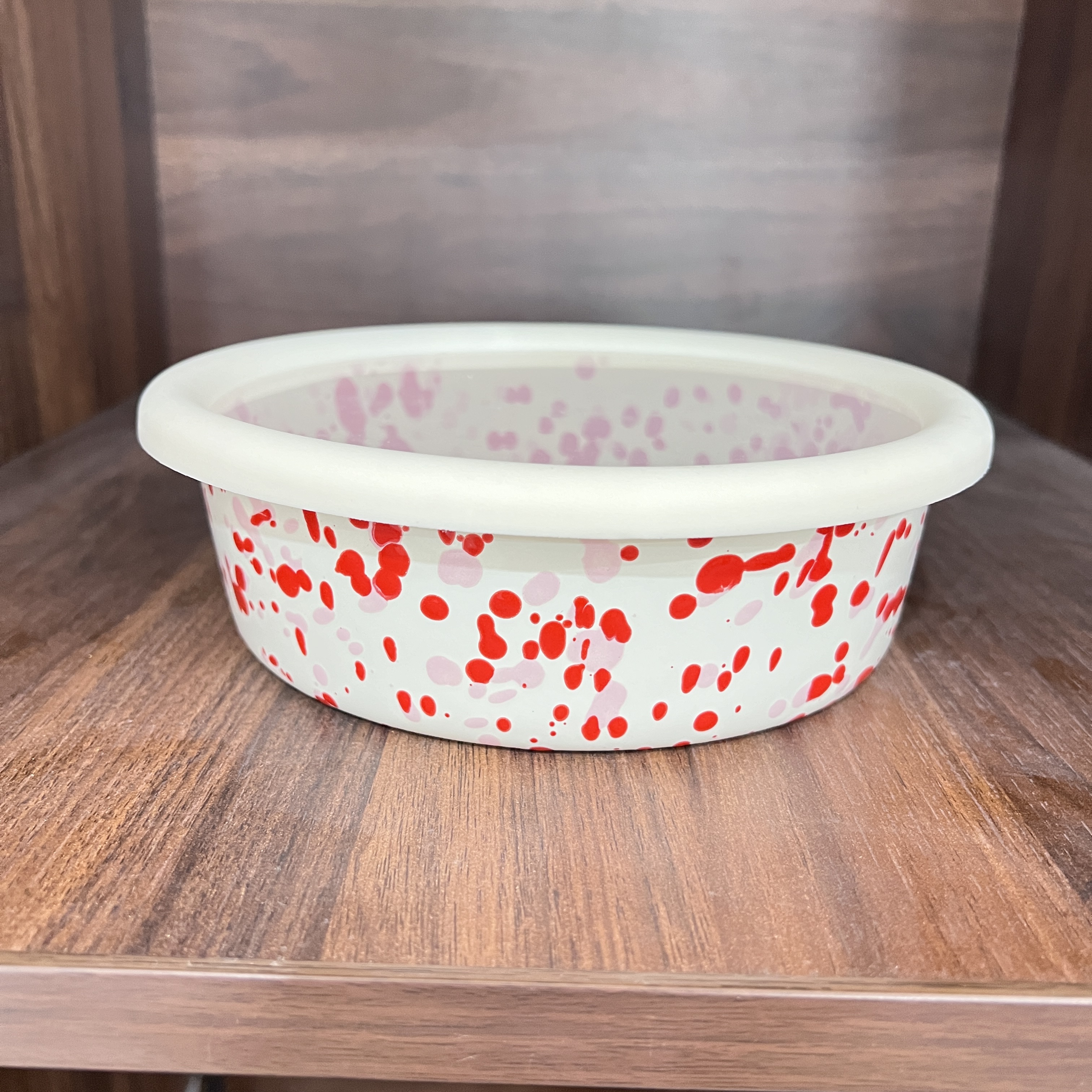 红粉 泼墨系列18CM 加厚款 圆形芝士烤盘