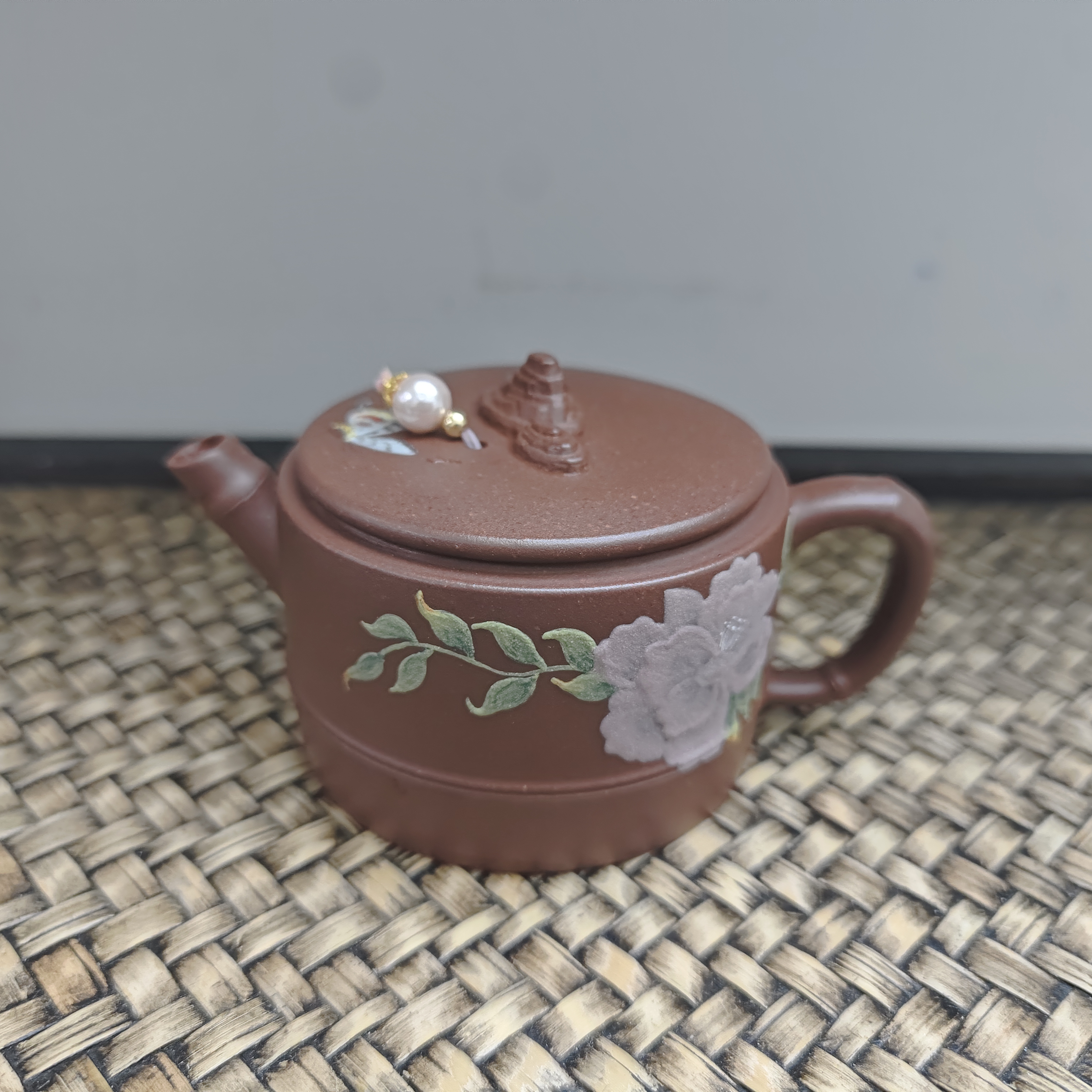 HJ376上等紫泥"紫气东来”汉瓦黑金传承130cc