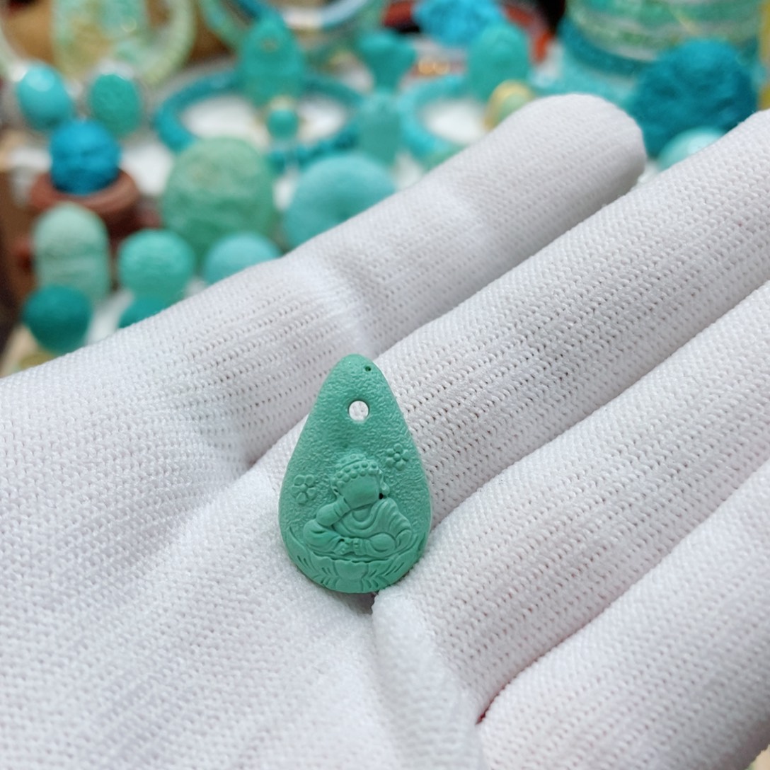 绿松石未镶嵌无相佛