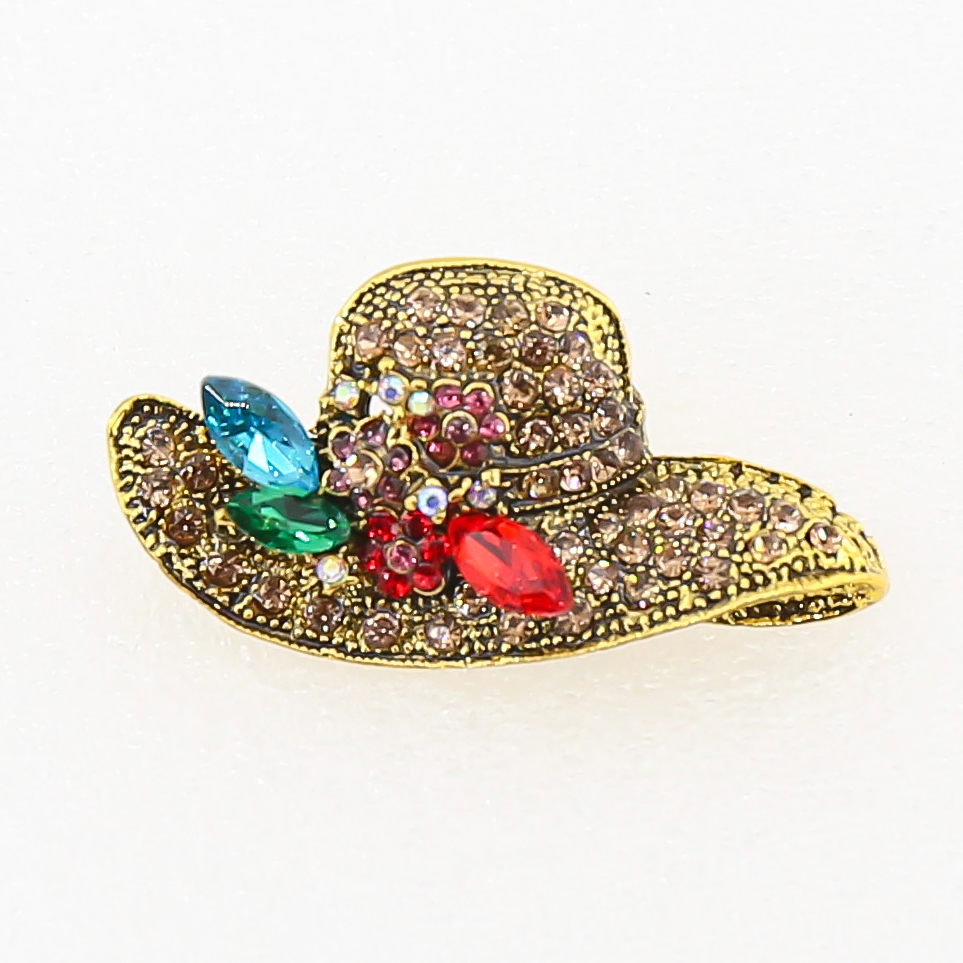 锌合金仿水晶胸针 3002胸针帽子