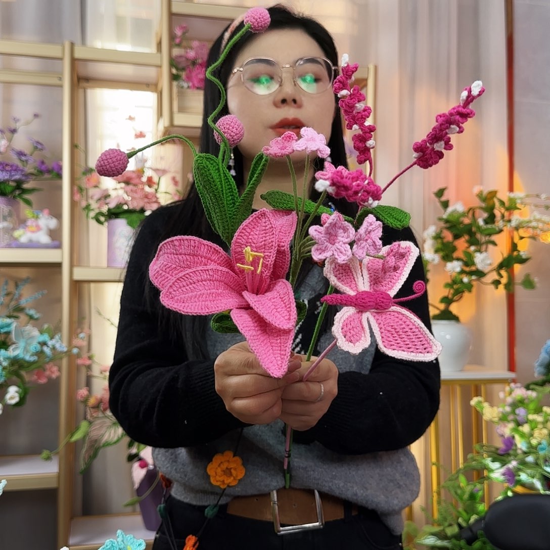 纯手工钩织钩织花束