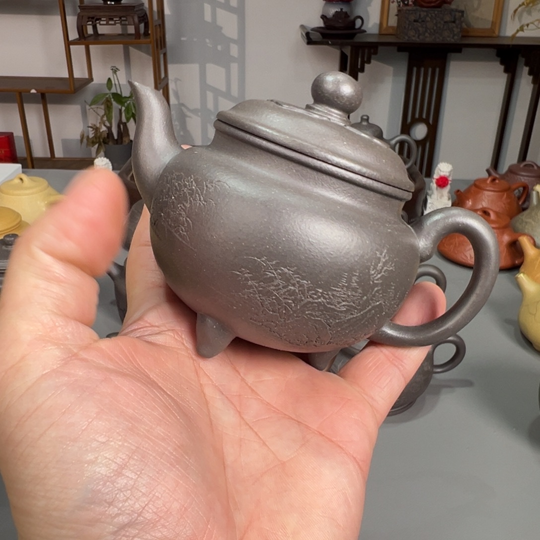 P***蝶茶壶紫砂天青大彬如意