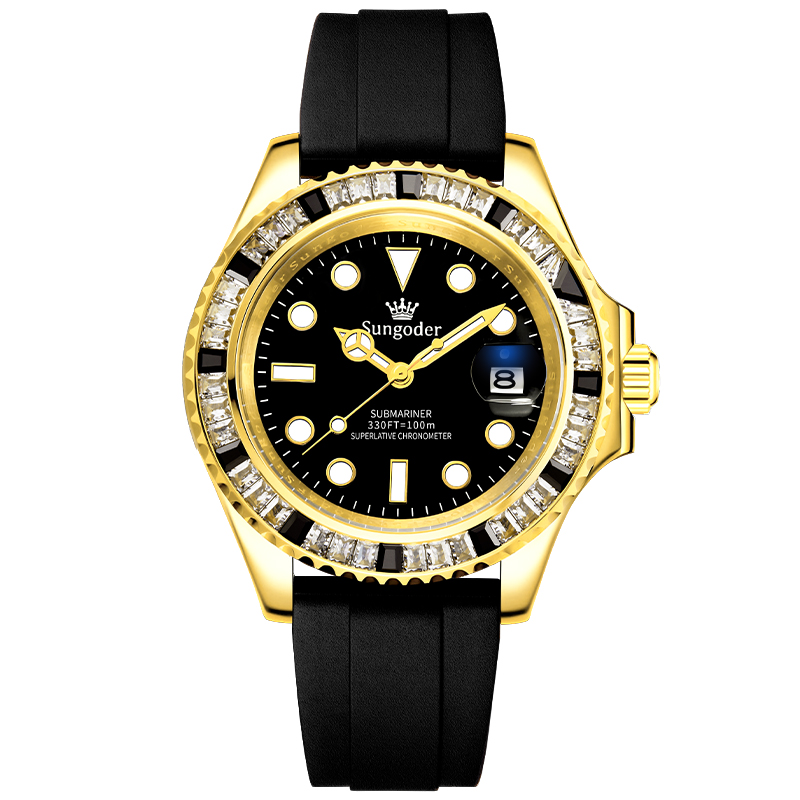 铭赫25-正品萨提亚Sungoder男士高档多功能男士手表防水机械