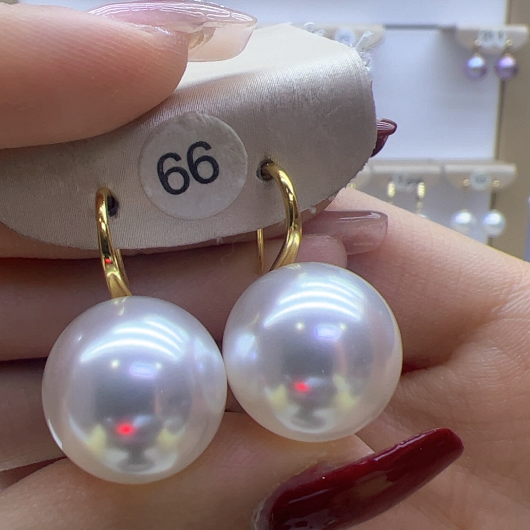 淡水珍珠耳饰18K金镶嵌