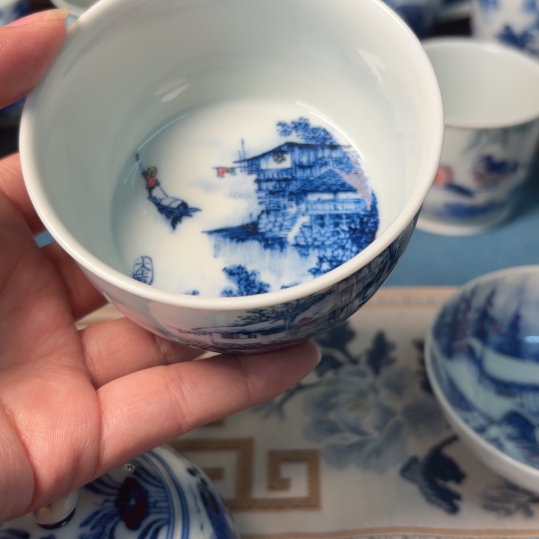 l***i陶柴窑青花瓷主人杯