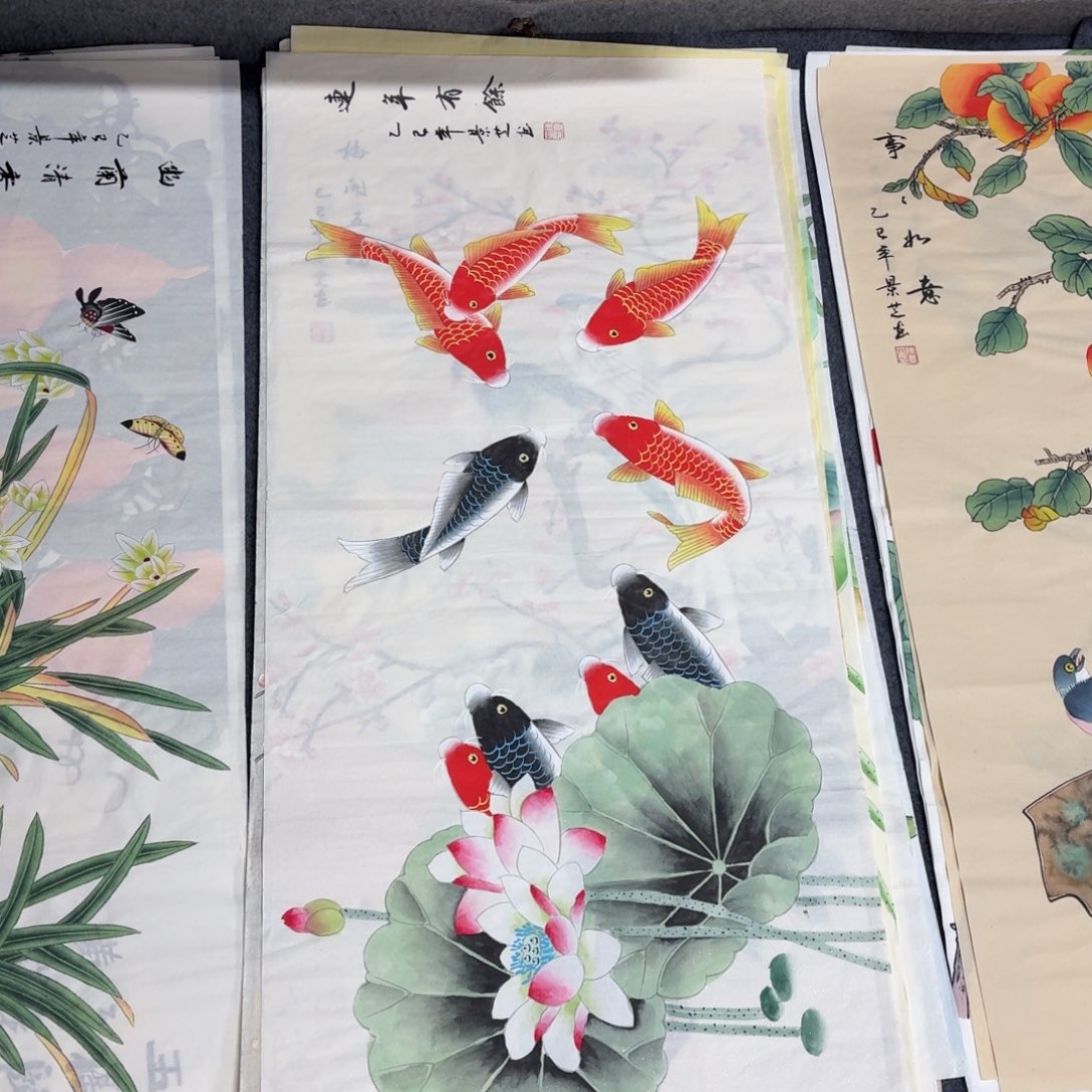 国画100 ×50工笔手绘画画画