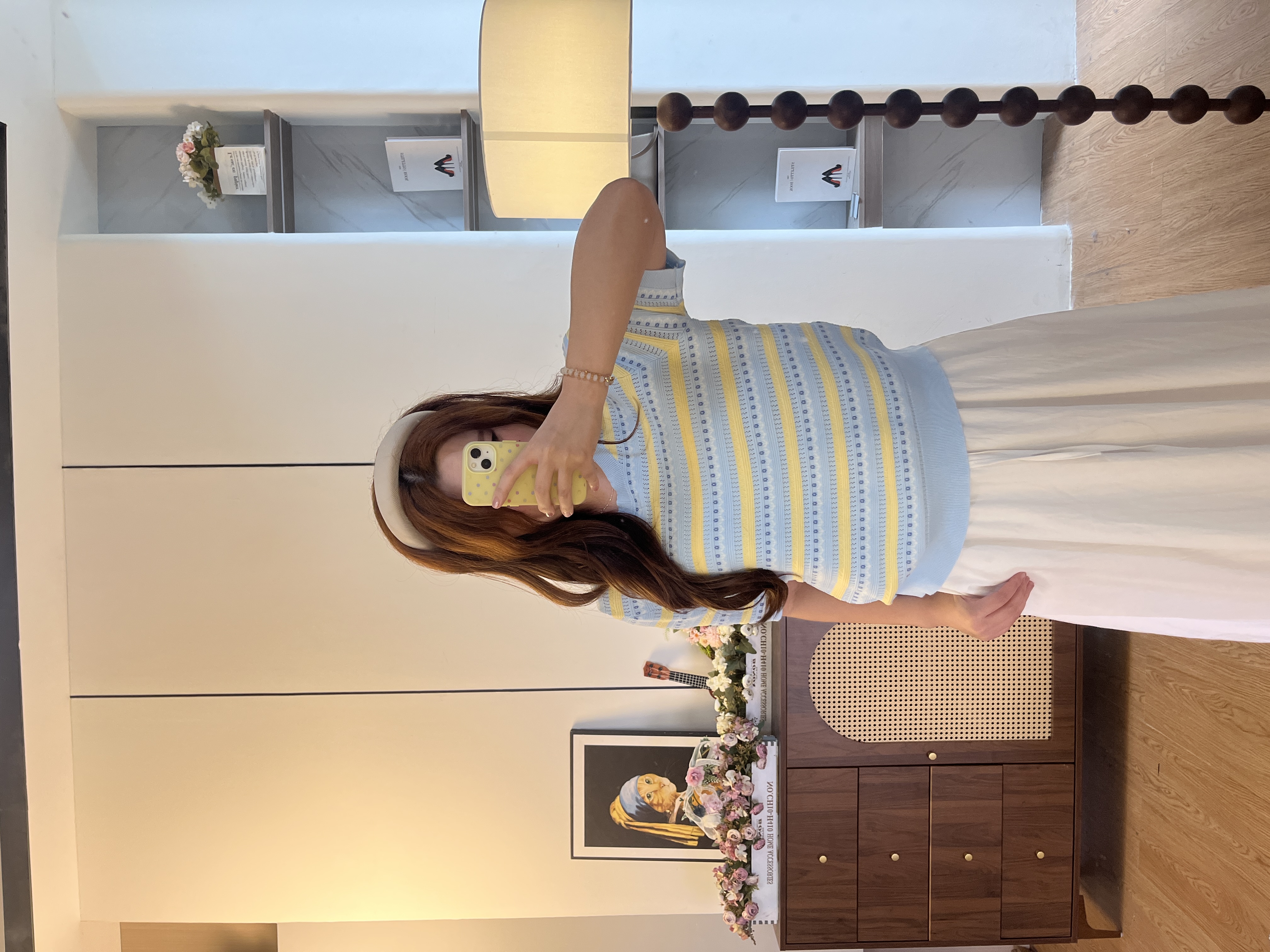 现【大码】746-2彩虹条纹短袖针织衫夏季新款减龄百搭显瘦圆领正肩