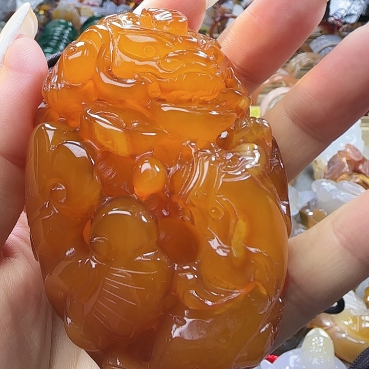 玛瑙/玉髓合金手把件