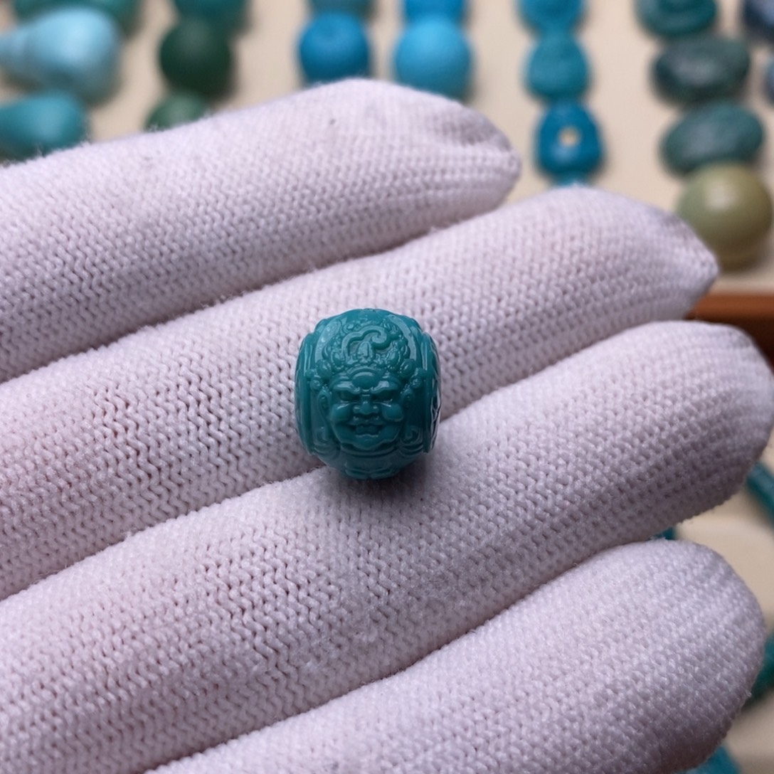 绿松石未镶嵌绿松石黄财神13