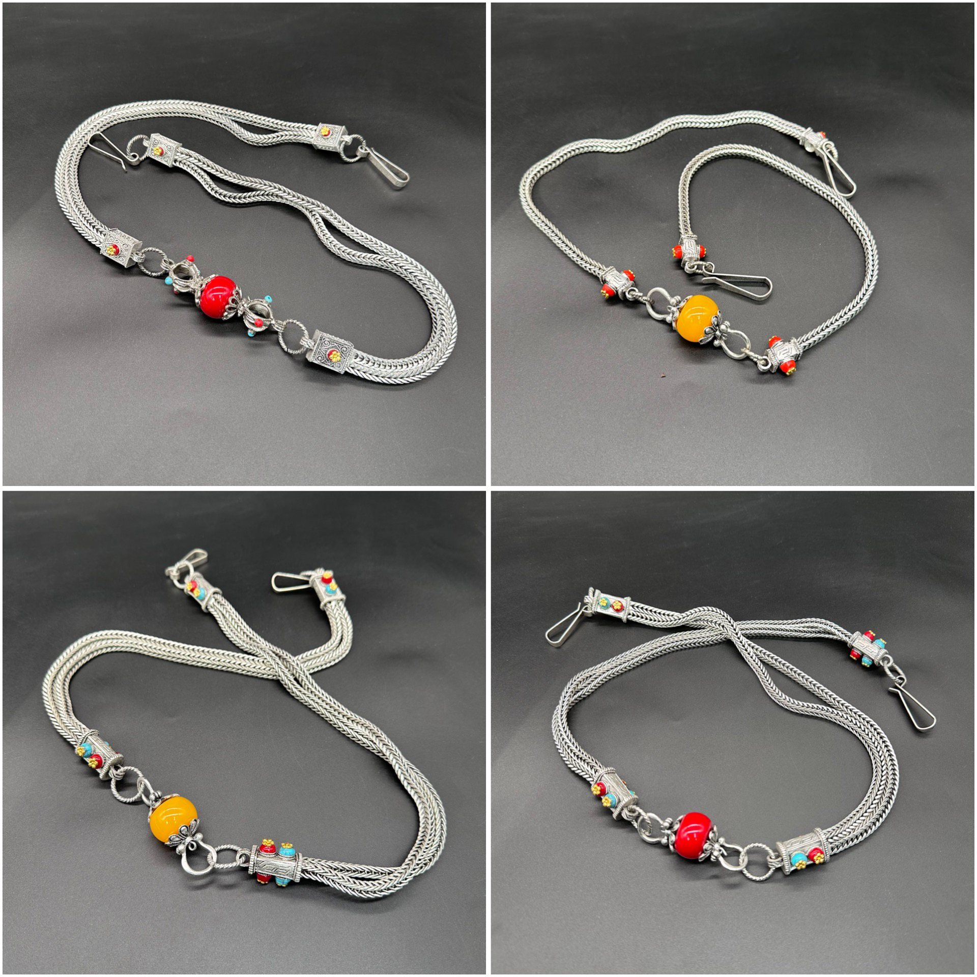 藏族藏式腰间配饰腰链白铜镀银不掉色民族男女通用