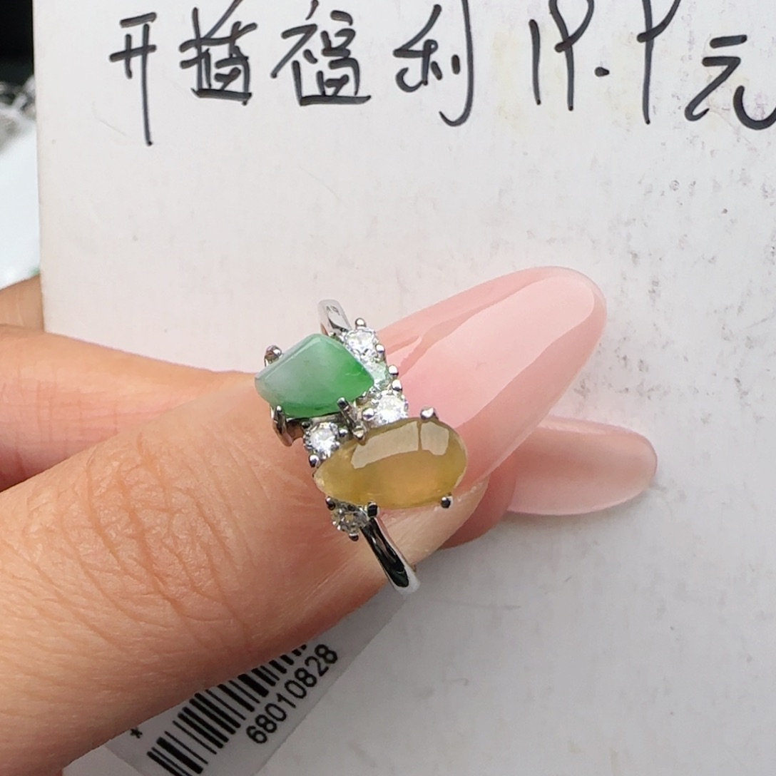 银S925镶嵌戒指翡翠
