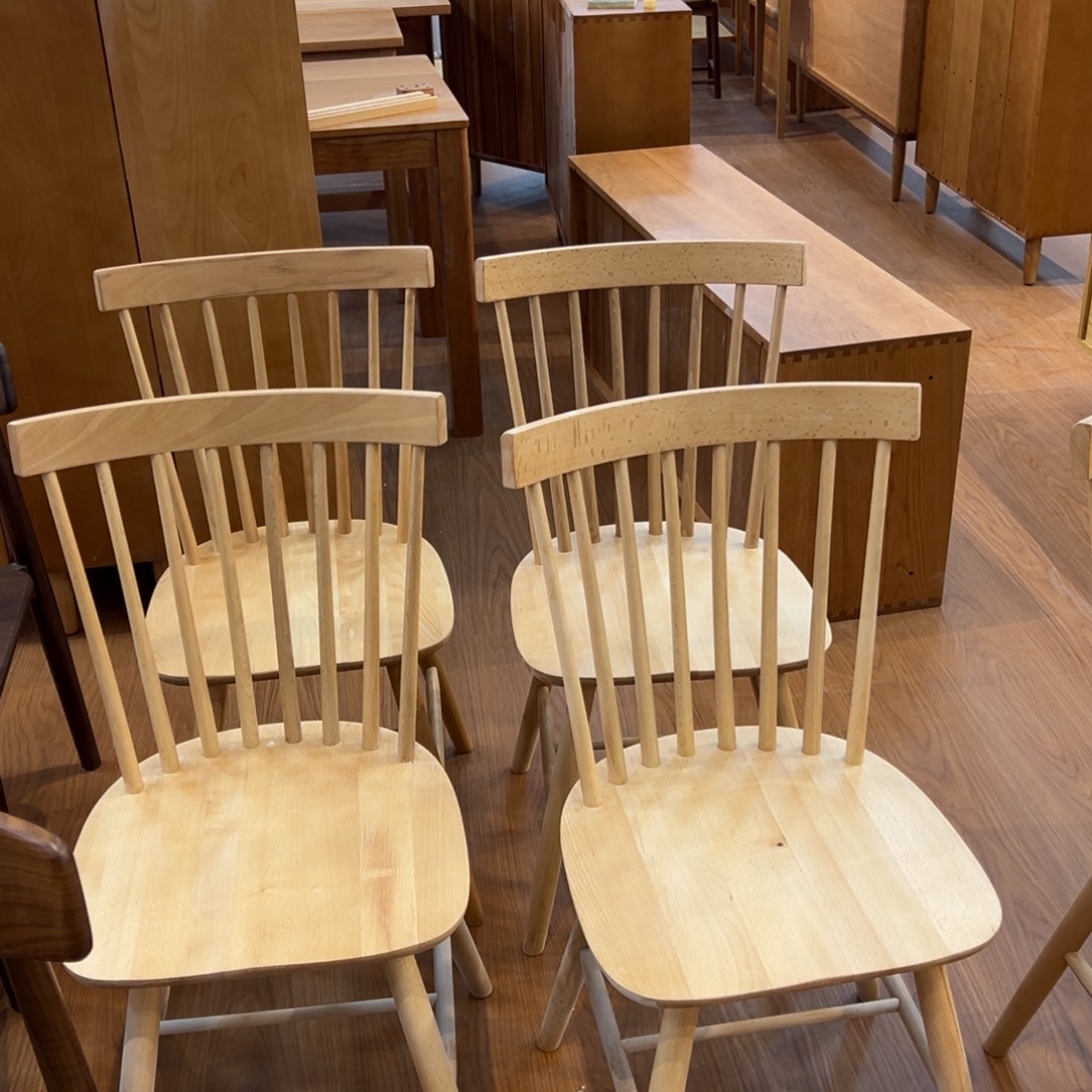 实木榉木温莎椅两把