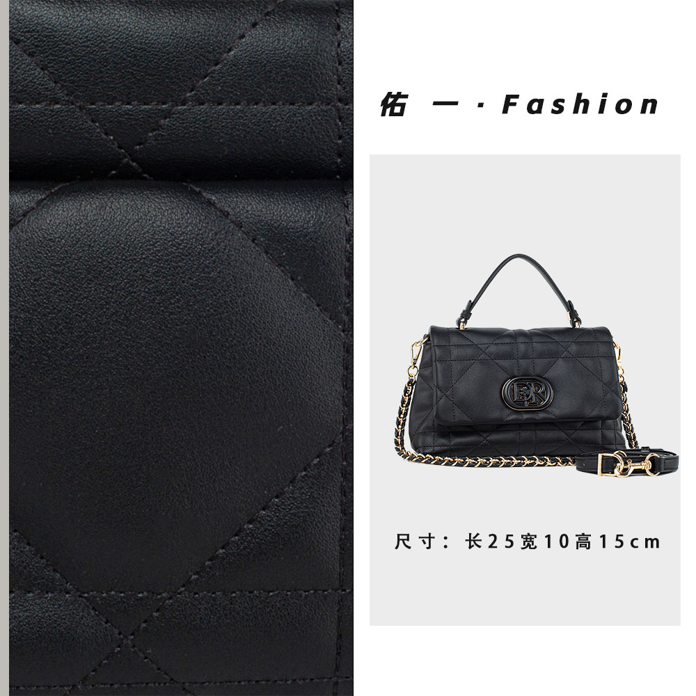 佑一【RAIN.CUN】QYX-98210-黑色轻奢时尚百搭气质女包