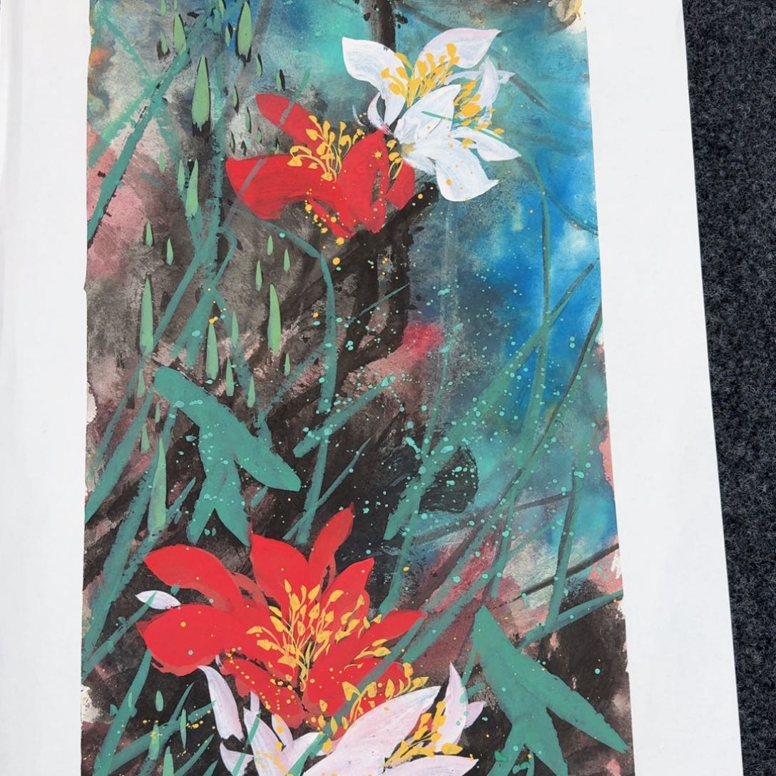 国画纯手绘山水花鸟作品