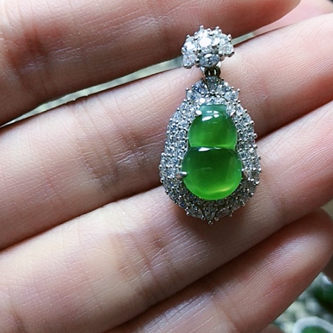 和田玉挂件银S925镶嵌