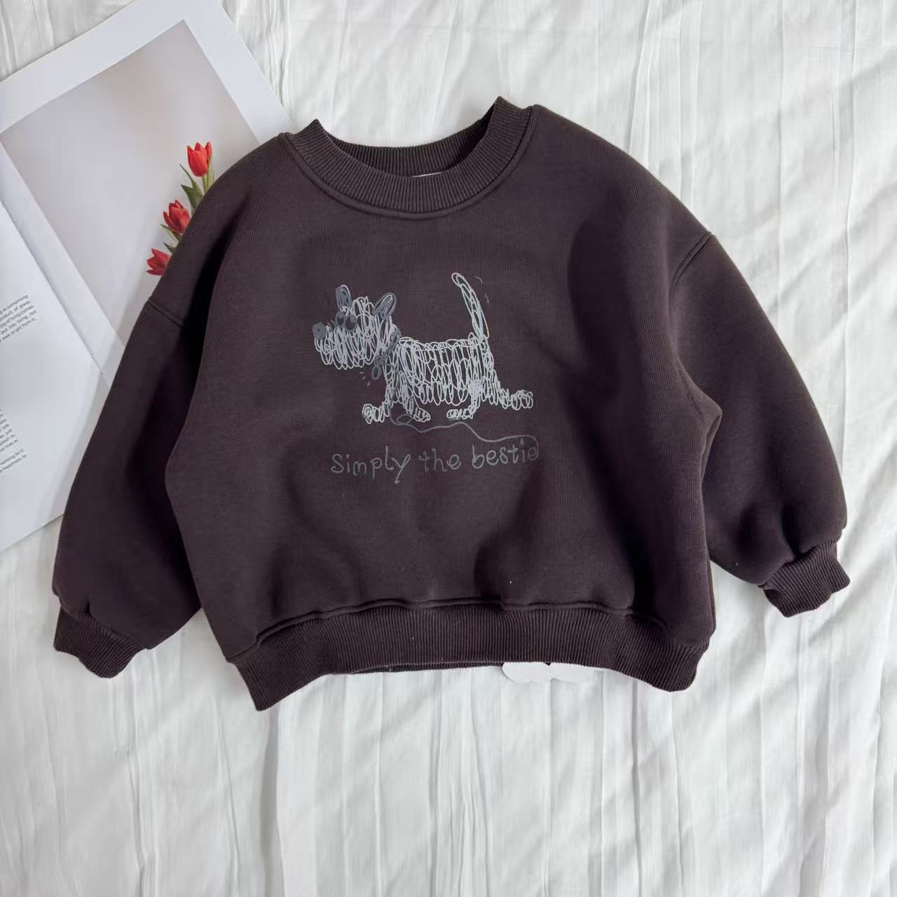 2025年冬季儿童新款休闲百搭宽松时尚31501小狗卫衣