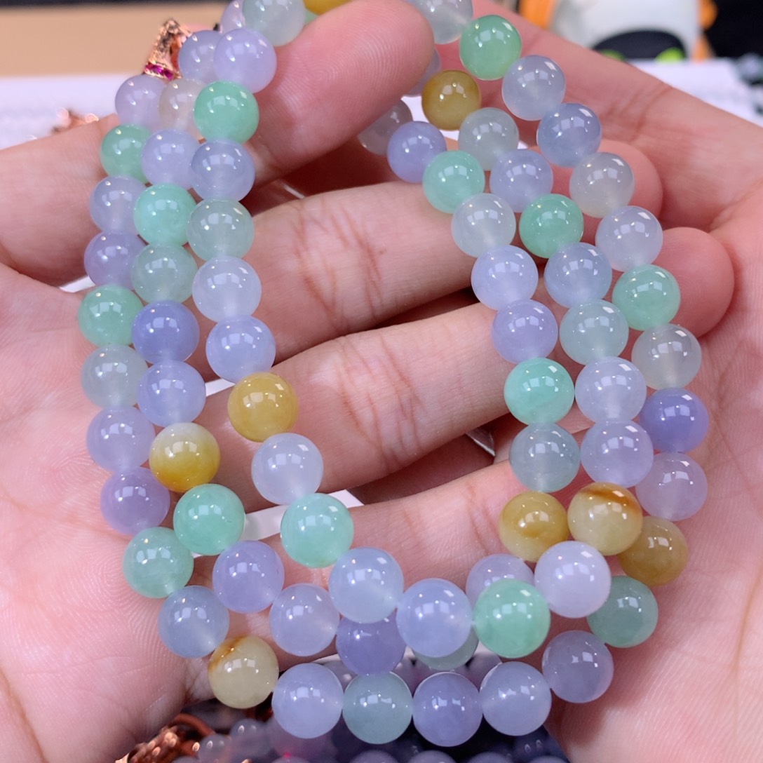 翡翠手链未镶嵌卡8m m