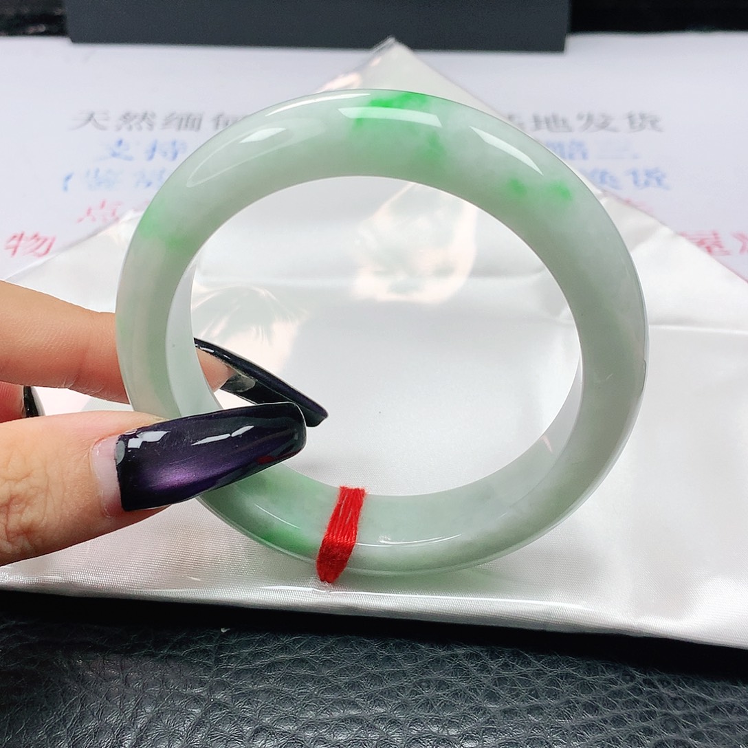 未镶嵌手镯翡翠翡翠58.0白底青阳春白雪正圈