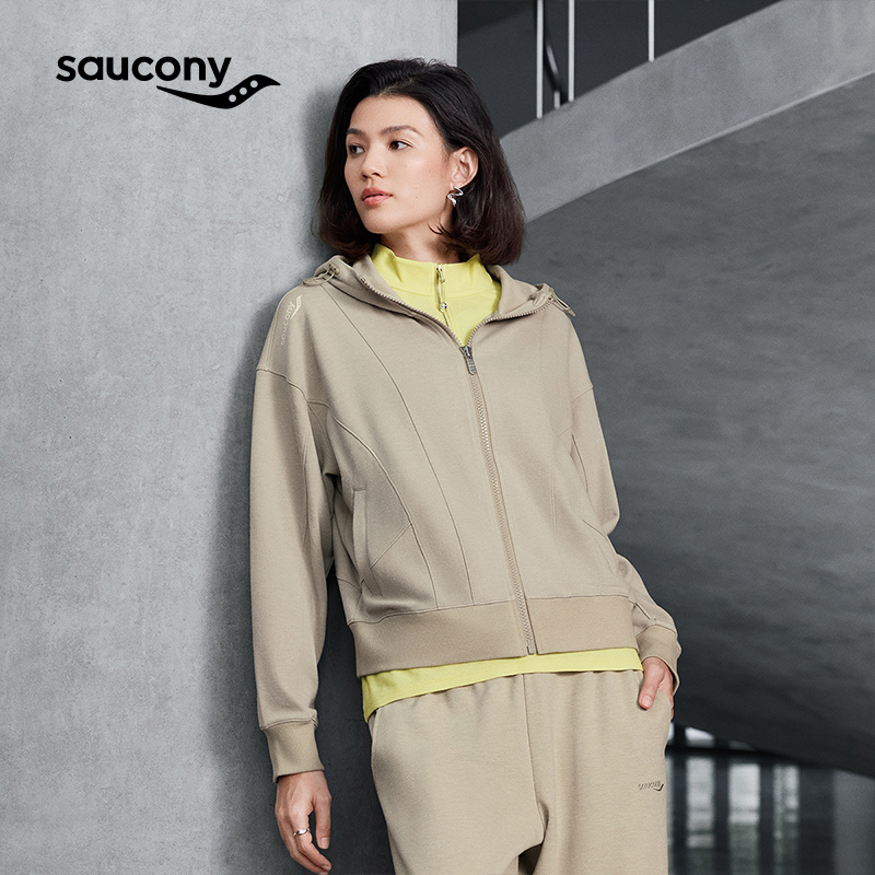 Saucony索康尼女子官方美利奴羊毛都市生活保暖防风舒适半开长T