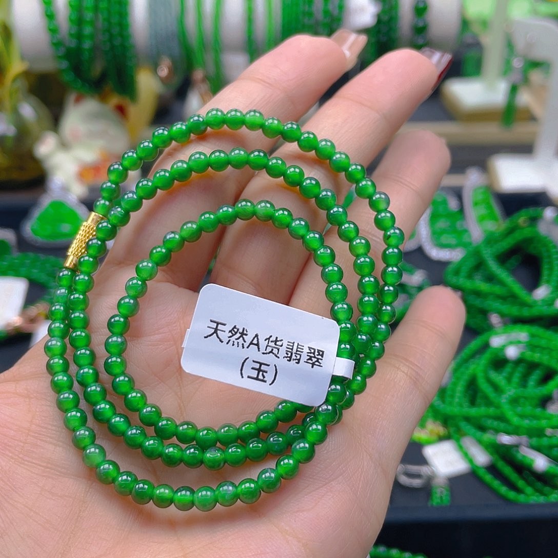 翡翠颈饰未镶嵌天然A货翡翠项链4