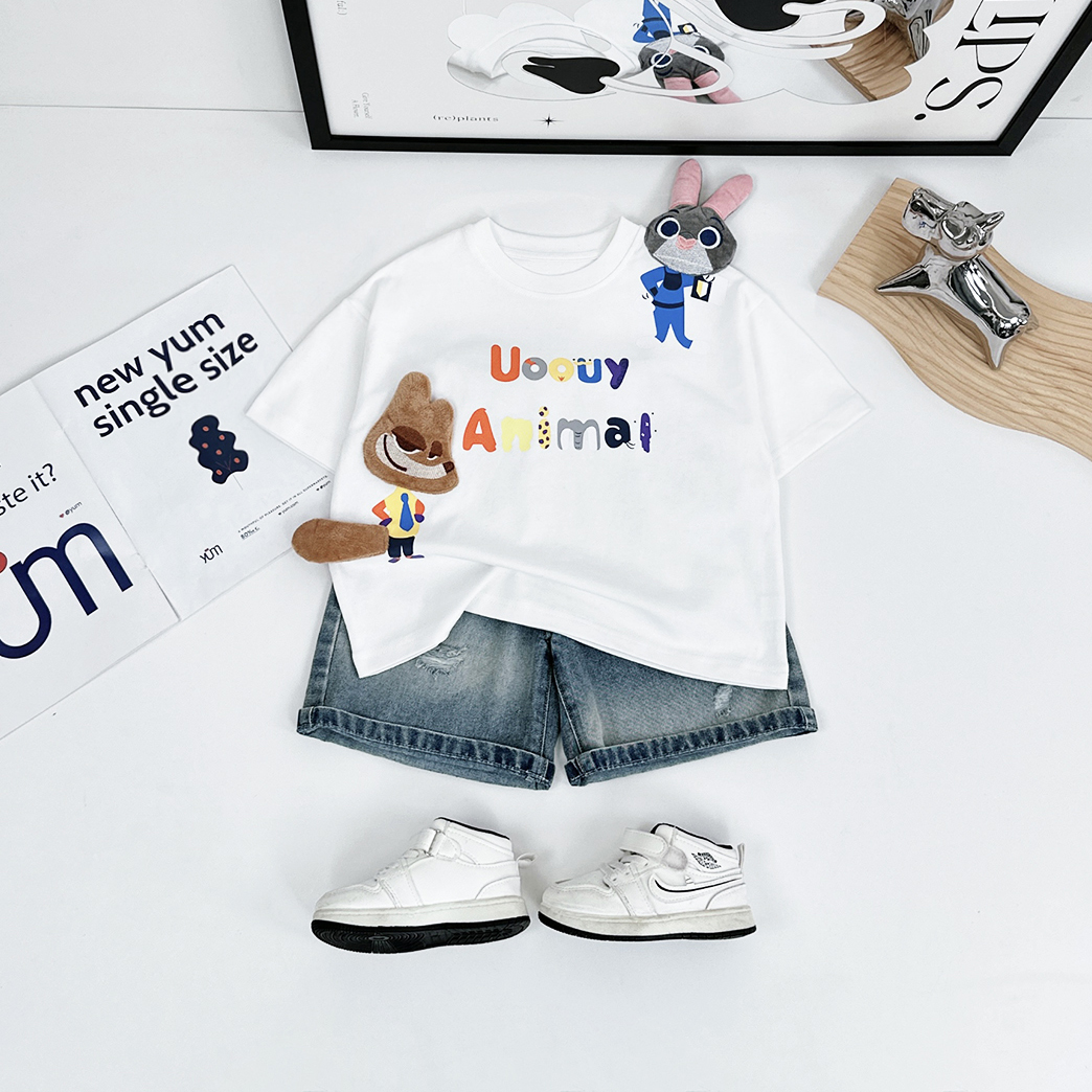 儿童短袖T恤夏季男童上衣2025新款宽松休闲潮AY25450悠悠童话童装