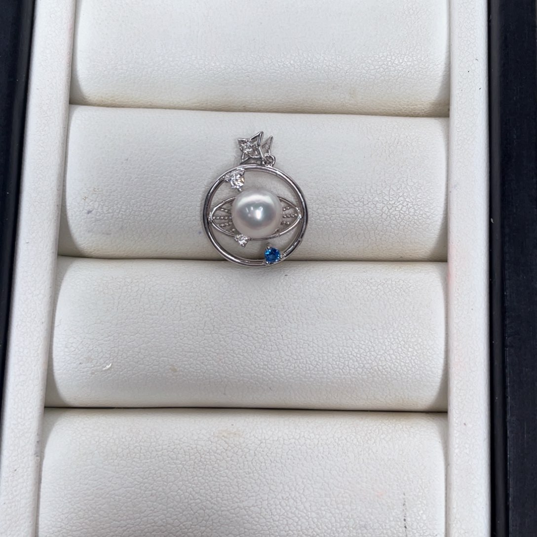 颈饰银S925镶嵌海水珍珠