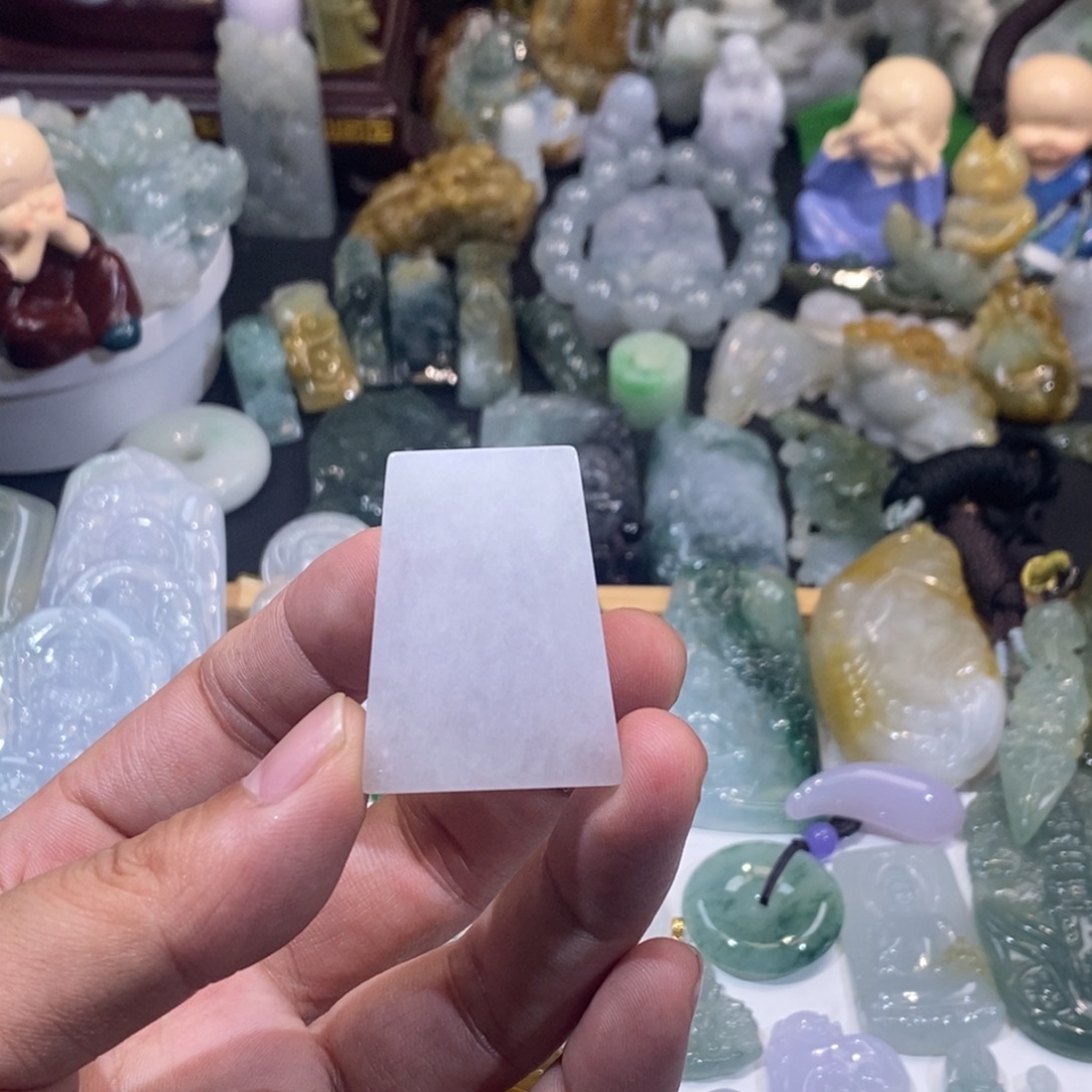 翡翠未镶嵌吊坠(不含链)无事牌