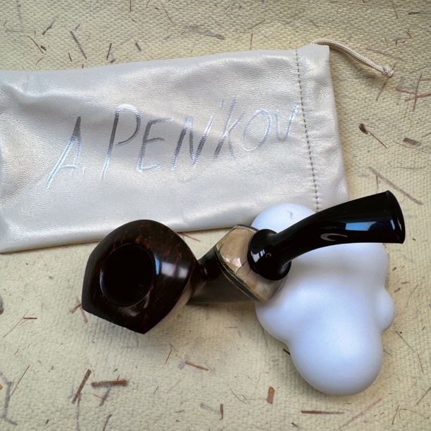 小龙彭科夫原装进口手工光面弯斗可以平放烟斗