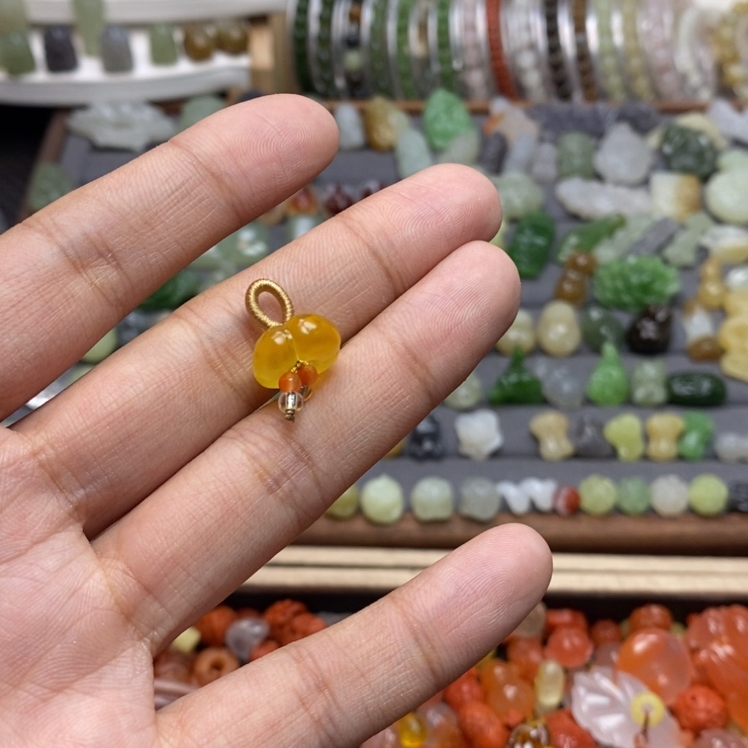 琥珀颈饰未镶嵌可*'蜜蜡桂花