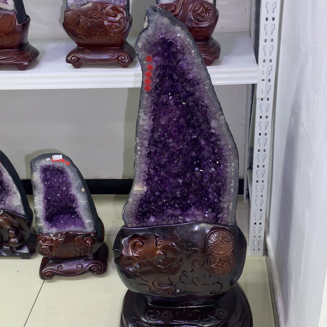 水晶紫水晶火型水晶洞未镶嵌101cm