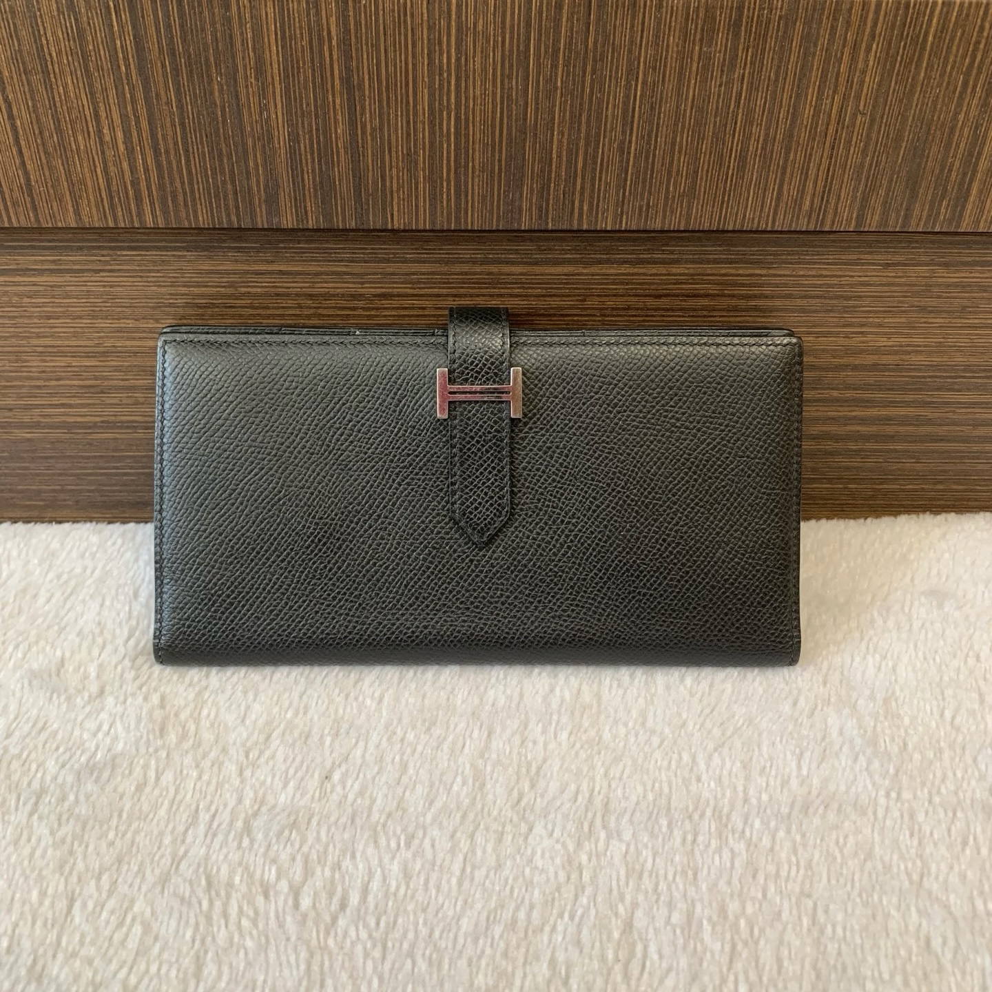 95新 Hermes/爱马仕 黑色长款钱包/二奢