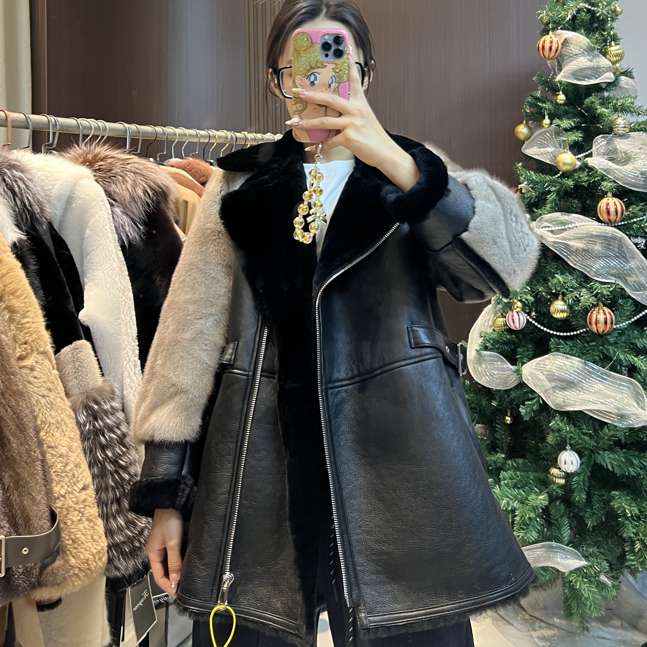 实体清货！皮毛一体外套77976FE