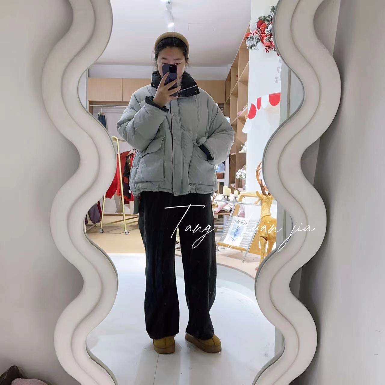 成人~韩系撞色大口袋百搭羽绒服 YA-3682