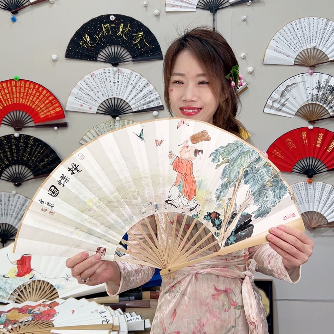 书法十寸玉竹-文玩扇-手写-粘好发出